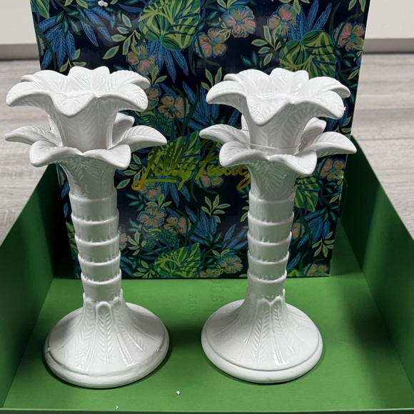 Lilly Pulitzer Candlestick Holders - Picture 1 of 10